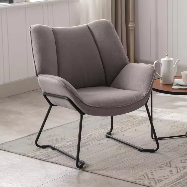 Sofá de Salón Moderno de Lino Estilo de Descanso con Brazo para Dormitorio - 1
