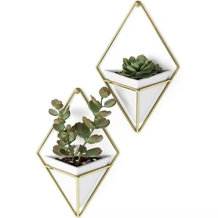 Soporte decorativo de pared multifuncional, juego de 2, Dolomita, Blanco/Dorado, Pequeña - 1