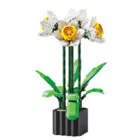 Ramo de flores de Cymbidium Faberi Bonsai, planta en maceta, decoración del hogar, bloques de construcción, juguetes para niños - details 24