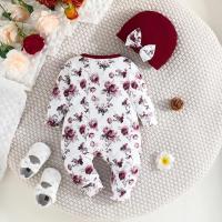 Conjunto de sombrero de regalo para niña recién nacida, pelele de 1 a 18 meses, bonito lazo Floral, ropa para niño pequeño, mono bonito de manga larga con botones pequeños - details 2