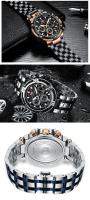 Reloj informal de negocios de lujo para hombre, reloj de pulsera de cuarzo resistente al agua, cronógrafo luminoso de acero inoxidable a la moda para el trabajo - details 14