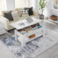 Mesa de Café Elevable y Extensible con Revistero 98x50x(41,8-56) cm Mueble para Sala de Estar y Comedor - details 48