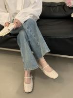 Xiaoxiangfeng remache Mary Jane zapatos nueva cabeza cuadrada boca poco profunda solo zapatos de fondo plano cinturón de una palabra zapatos pequeños de cuero - details 7