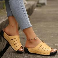 Sandalias grandes de suela gruesa para mujer, zapatos informales de suela plana, Boca de pescado, novedad de verano - details 10