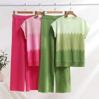 Pantalones informales de verano con gradiente, ropa informal, pijama de 2 piezas, conjunto de camiseta sin mangas de punto, conjunto de dos piezas para mujer 2025 - details 1