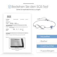 Pulsera Infinity para mujer, Plata de Ley 925/Oro rosa, Pulsera de corazón, Cristales, Ajustable, Día de San Valentín, Día de la Madre, Cumpleaños, Regalo de Navidad para ella, para novia, mamá - details 4