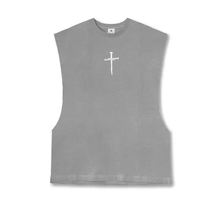 Camiseta de Deportivo sin Mangas Transpirable para Hombres Corte Lateral Abierto de Verano - 1