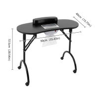 MESA DE MANICURA portátil con ventosa negra, mesa plegable para uñas con 3 bolsas de vacío para recorte, belleza, cuidado de uñas - details 1