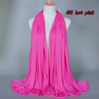 Hijab de algodón liso para mujer, chal largo y elástico, bufanda de red para el cuello, Sjaal musulmán, 35 colores, 180x80Cm - details 13