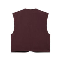 OUWU- Top Corto Sin Mangas Con Cuello Redondo Para Mujer, Ropa De Calle Retro, Traje Informal, Chaleco Y2K - details 2