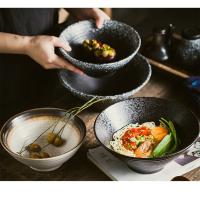 Creativo tazón de ramen de cerámica con rosca de estilo japonés japonés retro tazón de sopa de fideos instantáneos para el hogar grande tazón de ensalada tazón de sombrero - details 0