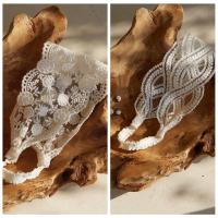 Bonita diadema de encaje ondulado para bebé, diadema infantil bordada con flores, tocado, turbante, aro elástico para el pelo, princesa para niñas - details 0