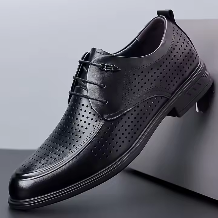 Zapatos de cuero transpirables para hombres Vestido de negocios elegante - 1