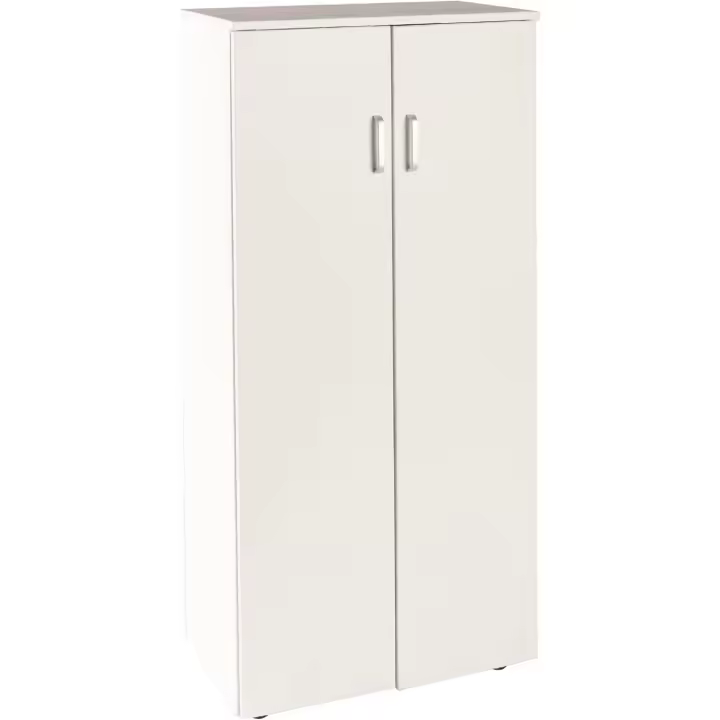 Mueble Zapatero Librería de Dos Puertas, Madera, Zapatero Puertas de Libro Mueble Auxiliar, Medidas: 60cms Ancho, 32.5cms Profundo, 124cms Alto (Blanco) - 1