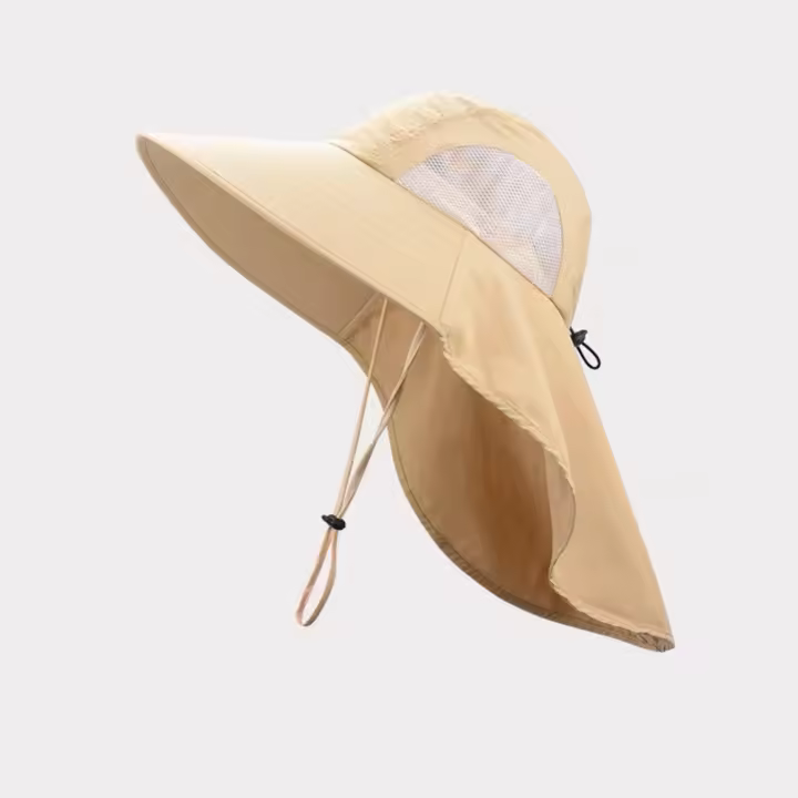 Sombrero de sol de ala ancha Anti-UV de moda 50+ UPF Sombrero con protección solar para exteriores Senderismo Viajes Hombres Sombreros de cubo con solapa para el cuello - 1