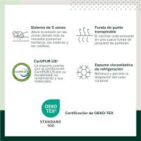 15cm - Colchón de espuma viscoelástica - Rigididad media - Certificado OEKO-TEX - Colchón de té verde - details 40