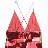 Vestidos Largos Holgados con Tirantes y Cuello en V, Estilo Vacacional con Estampado para Mujer, Novedades Verano 2025 - details 8