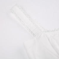 Vestido acampanado con panel de encaje de alta calidad, blanco encantador para fiestas y vacaciones, minivestidos corsé sin mangas, dulce elegante - details 25