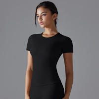 Top deportivo de manga para mujer, ropa de fiestas, corto y Fitness, camisetas de entrenamiento para gimnasio, Top de Yoga Sexy - details 17