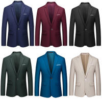 Blazer de Negocios Delgado para Hombres Colores de Caramelo Traje de Forma Casual para Oficina y Club Social - details 5