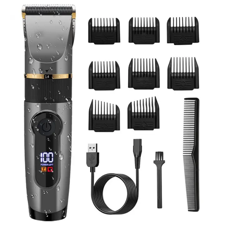 Cortapelos profesional sin cable para hombre, kit ajustable para barba y cuerpo, cortapelos eléctrico recargable, lavable a máquina - 1
