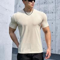 Camiseta de Fitness elástica para hombre, Camiseta deportiva ajustada de manga corta, ropa deportiva para correr - details 6