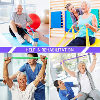 Juego de bandas de resistencia banda elástica TPE 4 niveles de resistencia ejercicio recuperación Fitness Yoga Pilates rehabilitación entrenamiento de fuerza - details 5