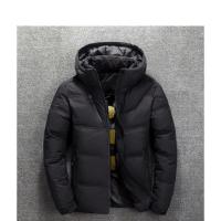 Chaqueta de plumas para hombre, de Color sólido Abrigo con capucha, gruesa, ajustada, informal, a la moda, 2024 - details 2