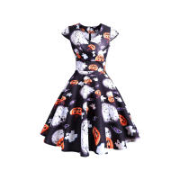 Vestido de moda de Halloween con estampado de telaraña 2025 - details 1