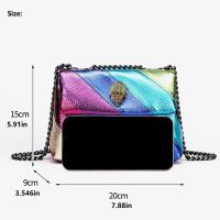 Moda Nuevo Arco Iris Color Empalme Bolsa Pájaro Cabeza Cadena Hombro Crossbody Señoras Bolsa - details 8