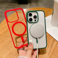 Funda de Carga Inalámbrica Magsafe de Lujo para iPhone A Prueba de Golpes, Cubierta Magnética Transparente - details 1