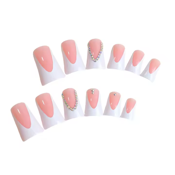 Uñas artificiales con diseño de diamantes de imitación, cubierta completa de pato para expertos en salones y nuevos artistas de uñas - 1