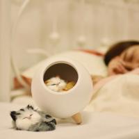Luz LED de noche creativa para mascotas, lámpara de decoración de mesa recargable por USB para dormitorio, regalos para niños, Pequeño gato - details 8