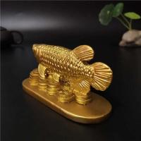 Estatuas de peces y animales dorados, figuritas, adornos de la suerte, decoración del hogar, estatua de Buda Feng Shui chino, escultura, artesanías de resina, regalos - details 7