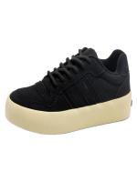 Zapatillas casuales de moda para hombre, estilo literario juvenil, zapatos negros sin cordones, zapatos de nicho con suela gruesa. - details 4