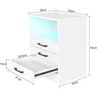 Mesita de Noche Inteligente con 3 Cajones, Mesita de Noche para Dormitorio, Mesas Auxiliares de Madera Estilo Moderno para Sala de Estar 45 x 40 x 67 cm - details 14