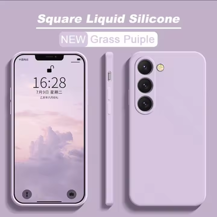 Funda cuadrada de silicona líquida suave para Samsung Galaxy S25 S24 S23 S22 S 25 Ultra Plus S25Ultra - 1