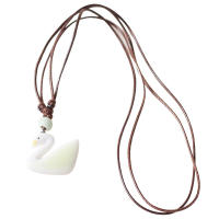 Collar de cisne de joyería de cerámica tejido ajustable dulce diseño pequeño fresco adulto estudiante mujer colgante - details 4