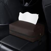 Soporte para pañuelos de coche, caja de pañuelos de cuero Nappa, accesorios interiores para el asiento trasero, consola central y visera solar - details 1