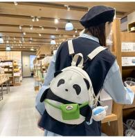 Bolso de hombro multifuncional informal con dibujos animados de Panda 3d para niños, mochila escolar, bolso cruzado con colgante de muñeco de peluche - details 14
