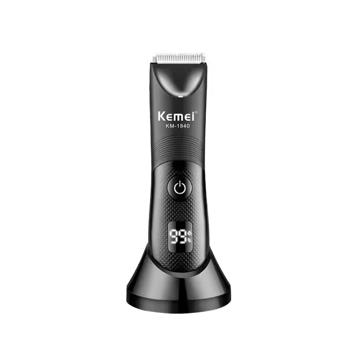 Kemei-cortadora de pelo eléctrica para hombre, máquina de afeitar de higiene masculina, recargable, con hoja de cerámica, resistente al agua - 1