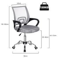 Silla de Oficina o Escritorio Ergonómica con Ruedas y Soporte Lumbar. Juvenil. Altura Regulable. Color Gris - details 5