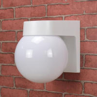 Luz led moderna para porche al aire libre, Base de PC blanca y negra, pantalla de lámpara acrílica lechosa, bola E27, lámpara de pared para exteriores - details 4