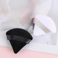 Esponja de maquillaje de terciopelo Triangular ligera lavable, 1/2 Uds., para rostro y cuerpo, esponja cosmética de algodón suave - details 0