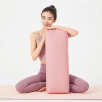 Almohada de Yoga suave y lavable, poliéster, Rectangular, portátil, refuerzo para dormir, suministros de Fitness, Rosa - details 2