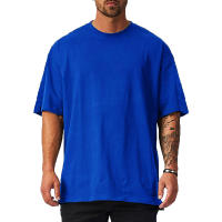 Oversized Loose Half Sleeve T-shirt Mens Dropped Shoulder Cotton Fitness T Shirt Men Summer Gym Bodybuilding Workout Tops Tees - details 4