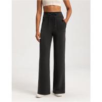 Pantalones de pierna recta sueltos con capa de aire lavados con arena, pantalones de yoga deportivos desnudos de cintura alta modales para mujer - details 22