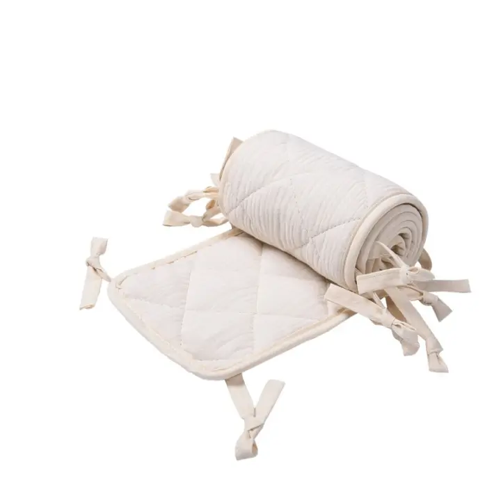 Parachoques de cuna de Algodón, Bordes envolventes, Rieles de Cuna, Rieles de dentición Seguros - 1