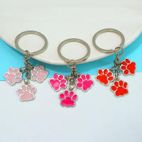Llavero De Esmalte Lindo Con Patas De Gato Y Perro Marcas De Pies Llavero Para Mujeres Y Hombres Accesorio De Bolso DIY Joyería Hecha a Mano Regalos - details 2