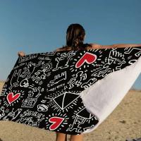 Keiths Haring Beach para niños, baño personalizado, piscina, vacaciones, toalla de picnic, regalo de fiesta - details 1
